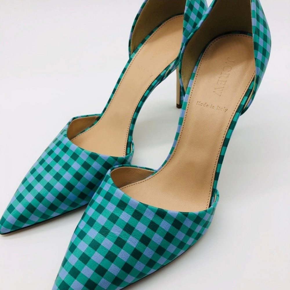 J Crew gingham heels